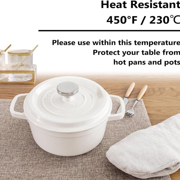 Fabric Cotton Placemats Set of 6 Heat Resistant Dining Table Place Mats Kitchen - Picture 6 of 7